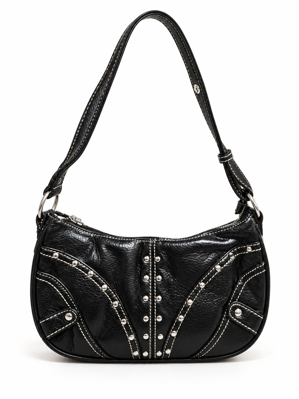 Black Studded Shoulder Bag